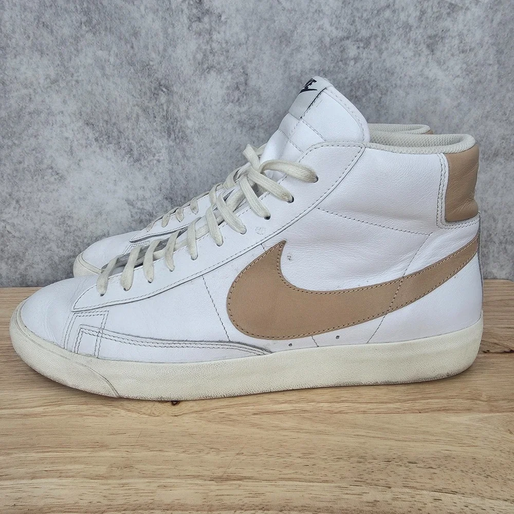 Nike Blazer Mid Premium Sneakers Mens 11 Tan Light Patinal Shoes CU6679-100